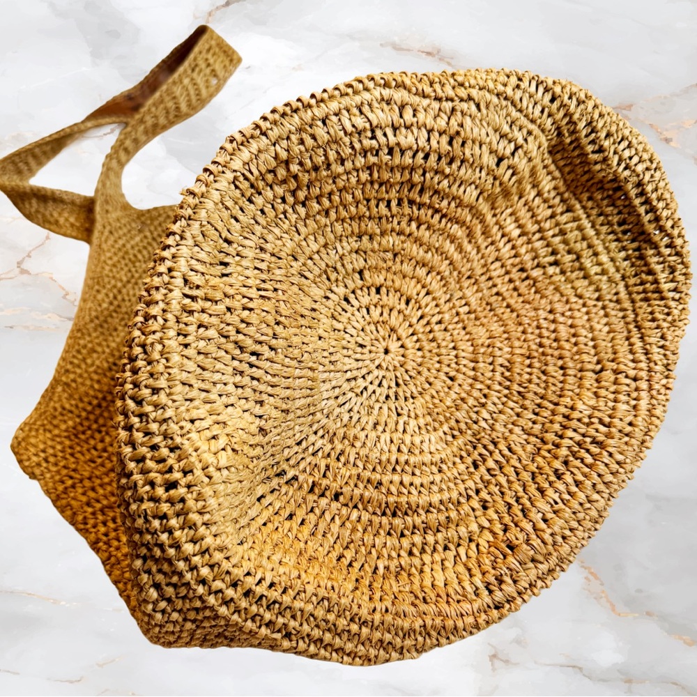 RARE Helen Kaminski Handwoven Raffia Bucket Bag - Vintage Australian Made - Picture 3 of 7